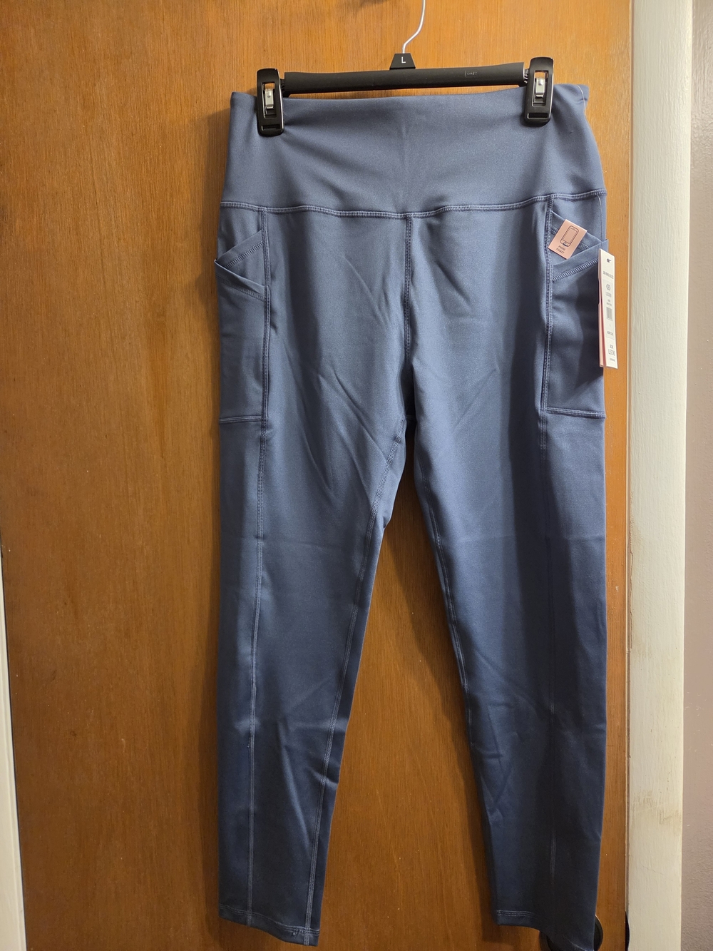 Leg3nd High-Waist Blue Active Leggings with Side Pockets